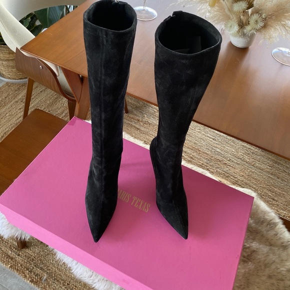 Paris Texas Shoes - Paris Texas Mama black Suede Boots 36 1/2 - WITH DAST BAG